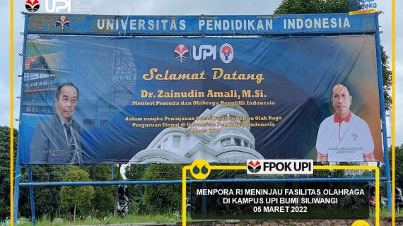 Menteri Pemuda dan Olahraga Republik Indonesia (Menpora RI) Zainudin Amali meninjau sarana olahraga di Universitas Pendidikan Indonesia (UPI)