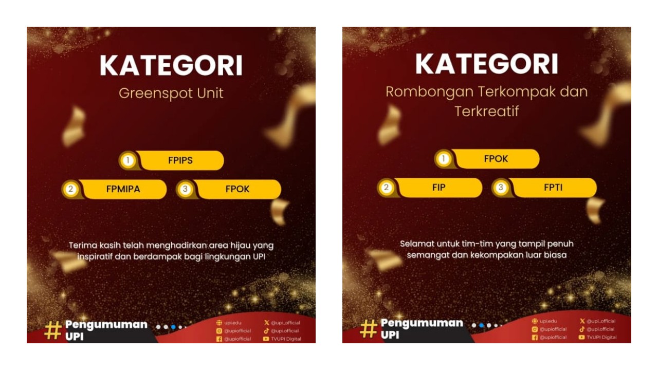 FPOK UPI Raih Dua Penghargaan dalam Kegiatan “UPI Berjalan Serempak dan Berdampak”