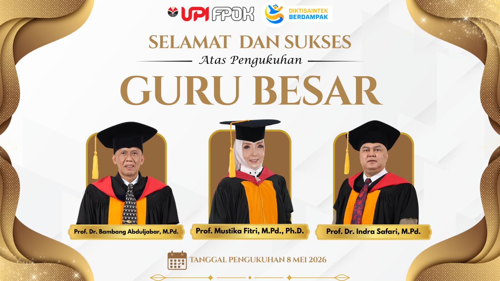 Pengukuhan Guru Besar UPI Perkuat Kontribusi Akademik FPOK dalam Pendidikan dan Keolahragaan