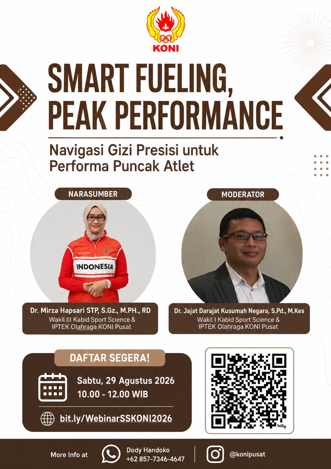 Wakil Dekan FPOK UPI Moderatori Webinar KONI Pusat Bahas Strategi Nutrisi Atlet