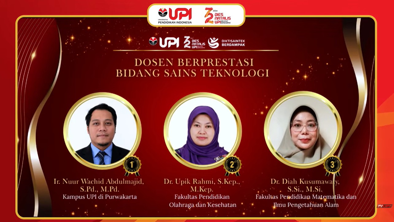 FPOK UPI Raih Penghargaan Dosen Berprestasi Bidang Sains dan Teknologi pada Dies Natalis ke-72 UPI